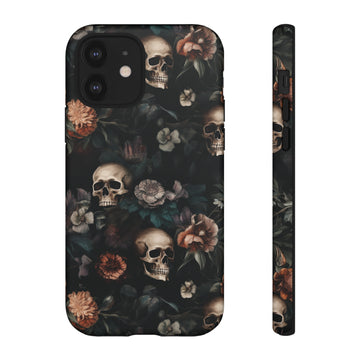 Goth Botanical Skull Aesthetic Phone Case
