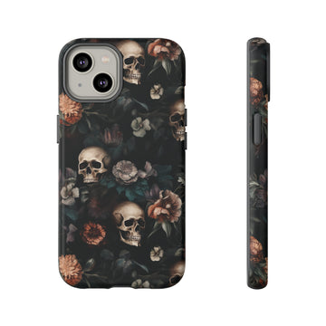 Goth Botanical Skull Aesthetic Phone Case