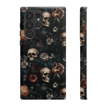 Goth Botanical Skull Aesthetic Phone Case