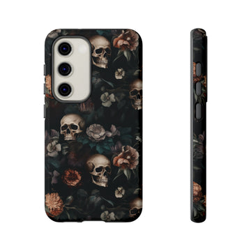 Goth Botanical Skull Aesthetic Phone Case