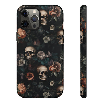 Goth Botanical Skull Aesthetic Phone Case