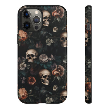 Goth Botanical Skull Aesthetic Phone Case