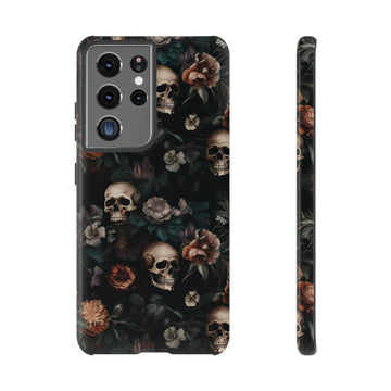 Goth Botanical Skull Aesthetic Phone Case