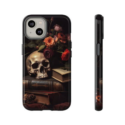 Dark Academia Skull Books Aesthetic Phone Case