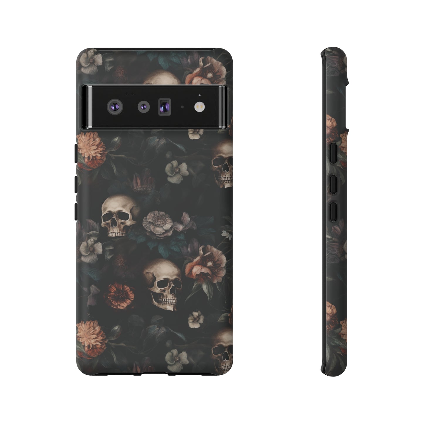 Goth Botanical Skull Aesthetic Phone Case