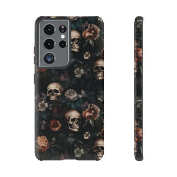 Goth Botanical Skull Aesthetic Phone Case