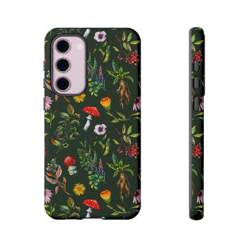 Green Witch Magical Herbs and Mushrooms Aesthetic Phone Case