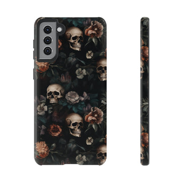 Goth Botanical Skull Aesthetic Phone Case