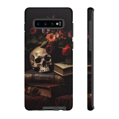 Dark Academia Skull and Books Phone Case