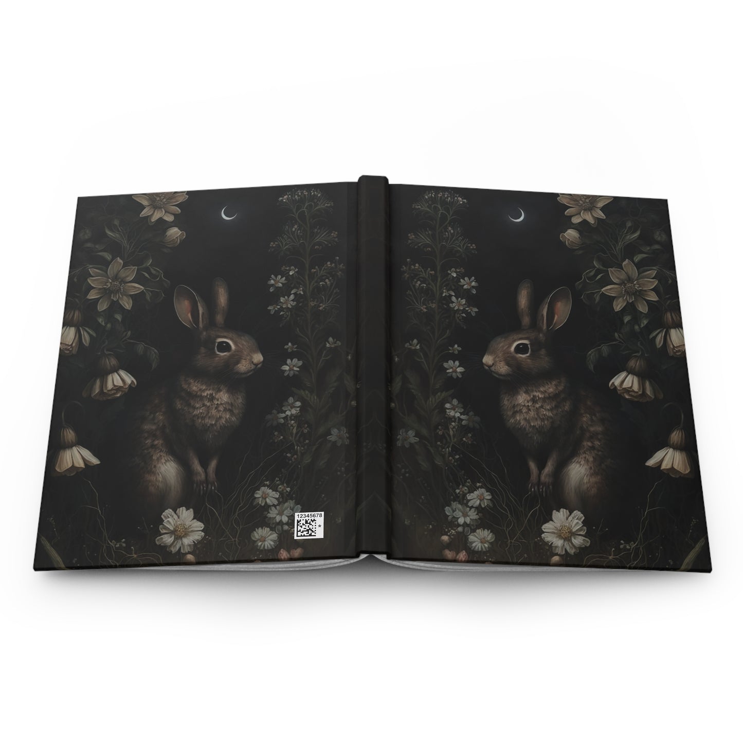 Dark Cottagecore Rabbit Hardcover Notebook