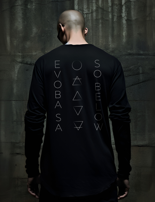 As Above So Below Occult Esoteric Plus Size Goth Long Sleeve Womens Shirt