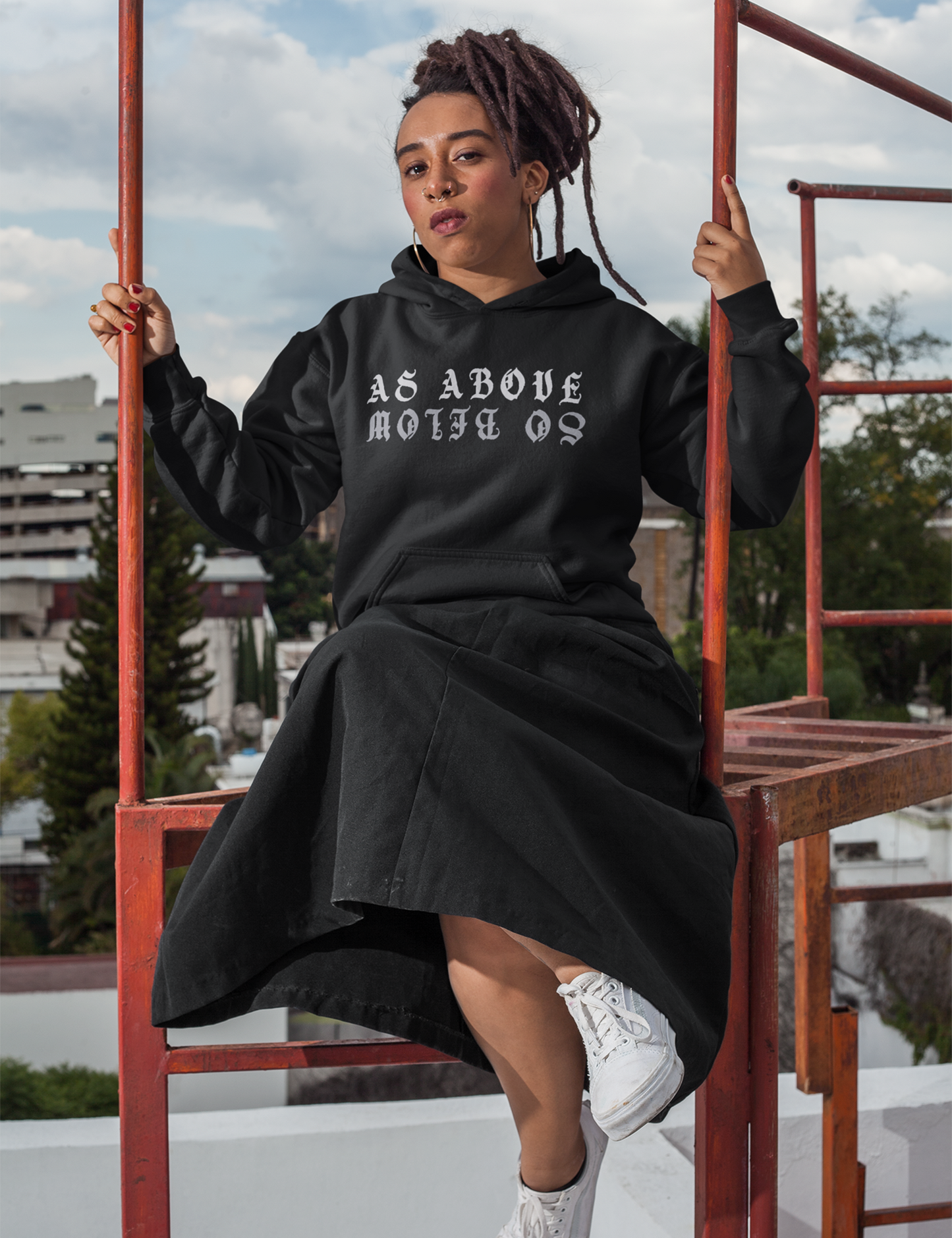 As Above So Below Plus Size Goth Occult Hoodie