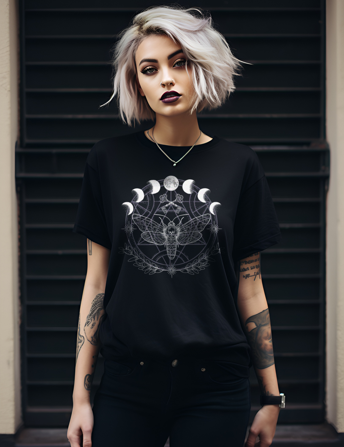 Moth Moon Phase Witchy Aesthetic Shirt