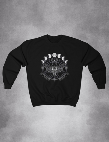 Moth Moon Phase Witchy Sweatshirt