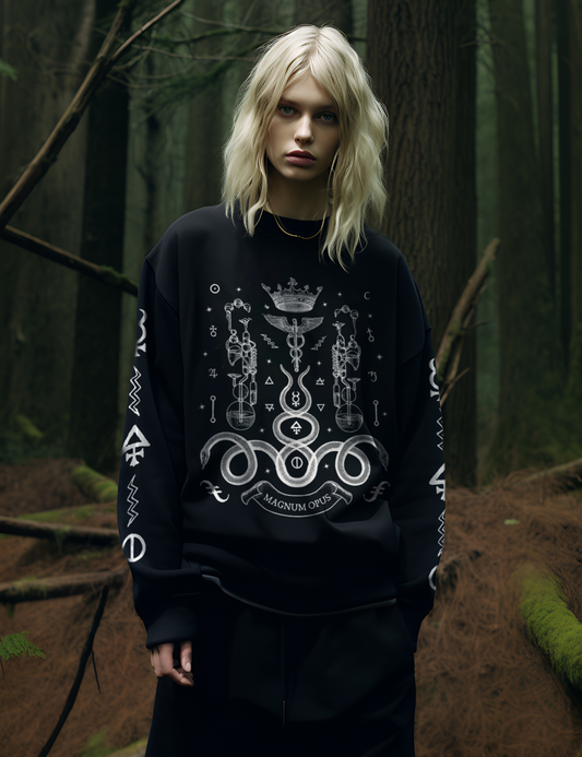 Magnum Opus Alchemy Snake Occult Plus Size Goth Sweatshirt