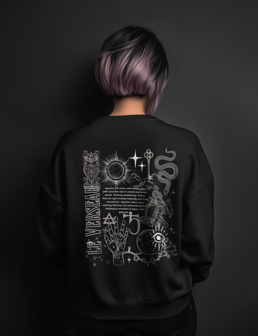 Aquarius Zodiac Sign Esoteric Astrology Occult Plus Size Goth Mystical Sweatshirt