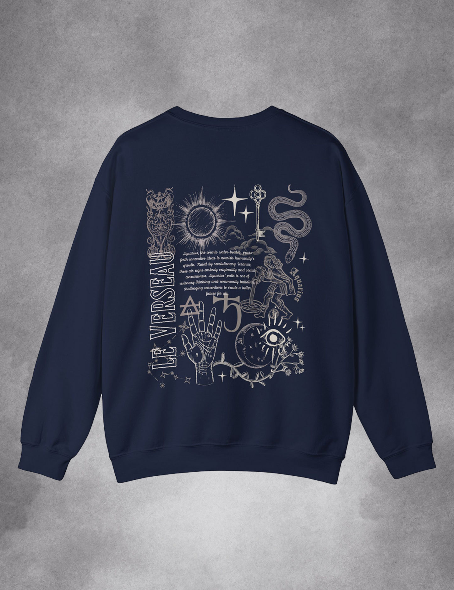 Aquarius Zodiac Sign Esoteric Astrology Occult Plus Size Goth Mystical Sweatshirt