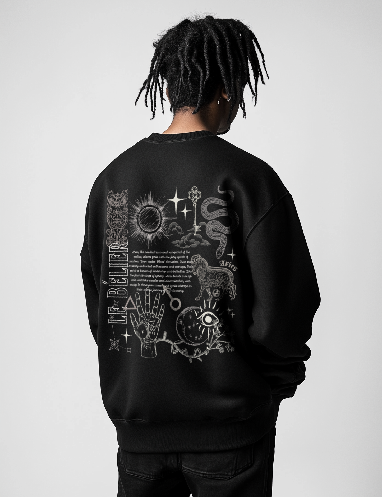 Aries Zodiac Sign Esoteric Astrology Occult Plus Size Goth Sweatshirt