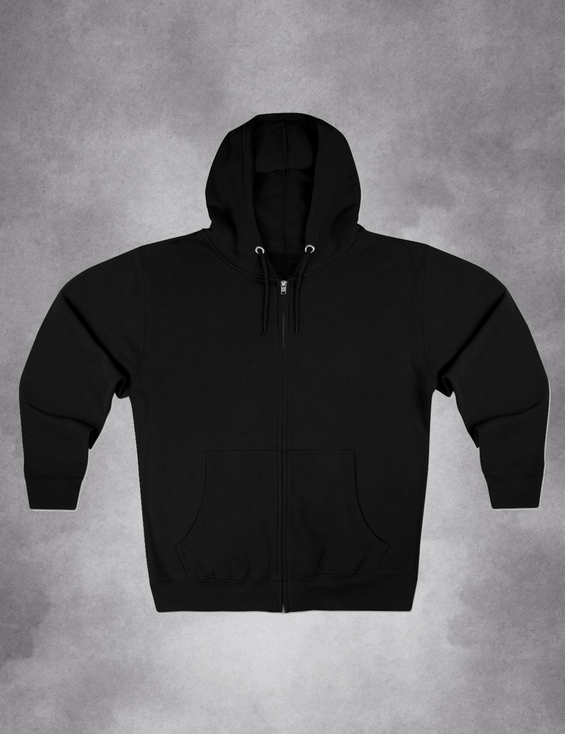 Edgy Goth Witchy Glitch Moon Phase Plus Size Zip Up Hoodie