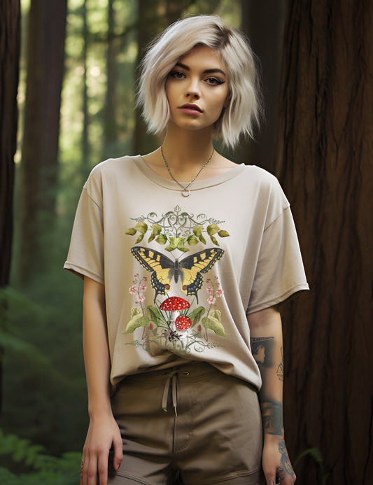 Fairy Grunge Cottagecore Aestheic Outfits Butterfly Shirt 