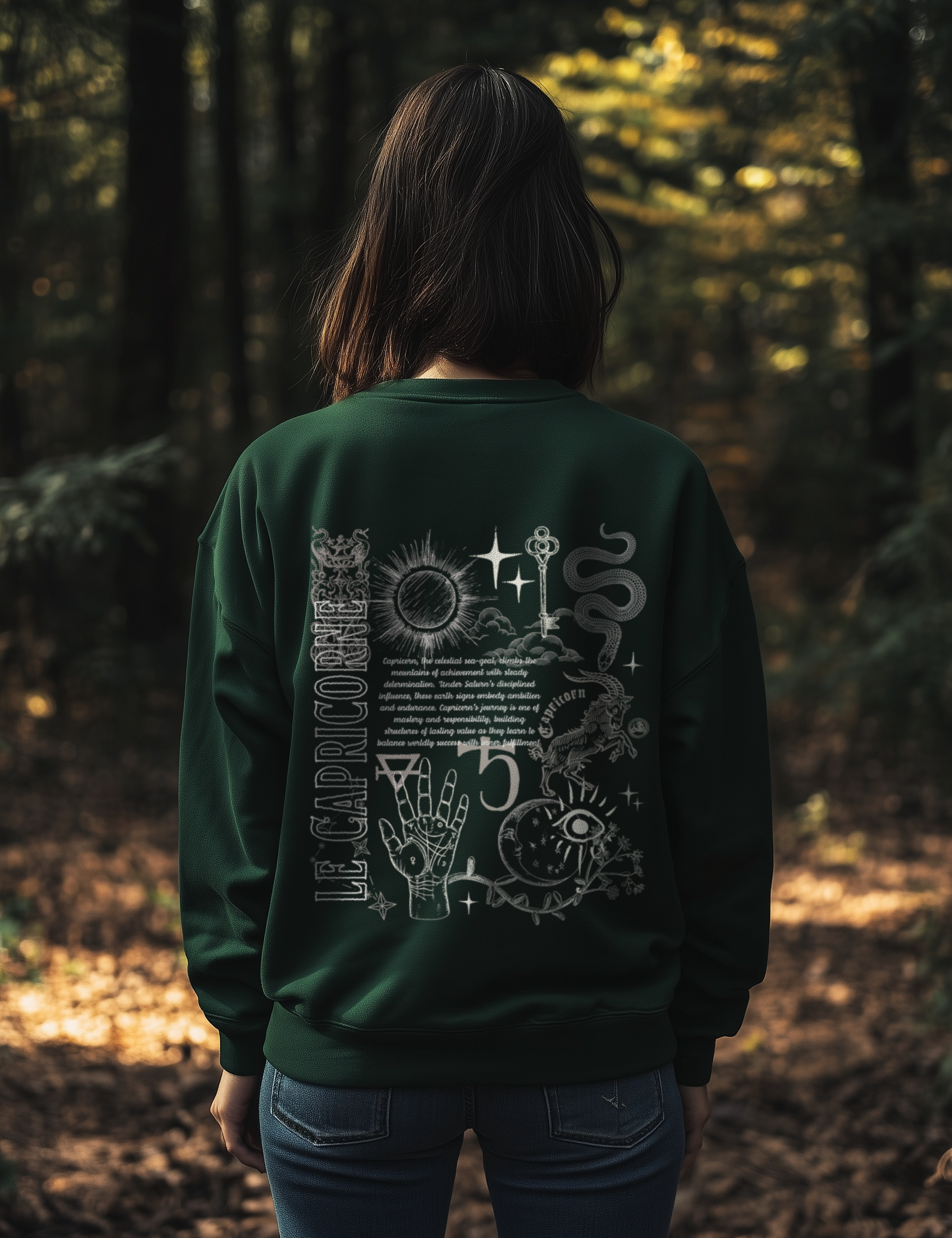 Capricorn Zodiac Sign Esoteric Astrology Occult Plus Size Goth Mystical Sweatshirt