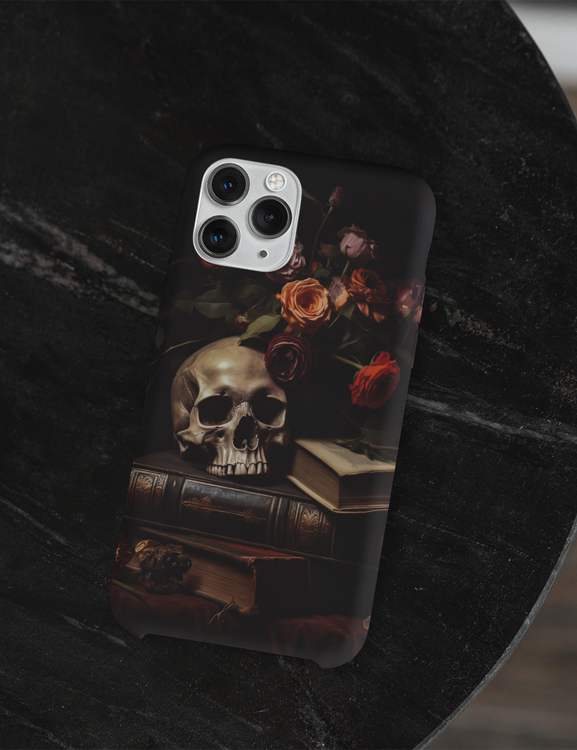Dark Academia Skull Books Aesthetic Phone Case
