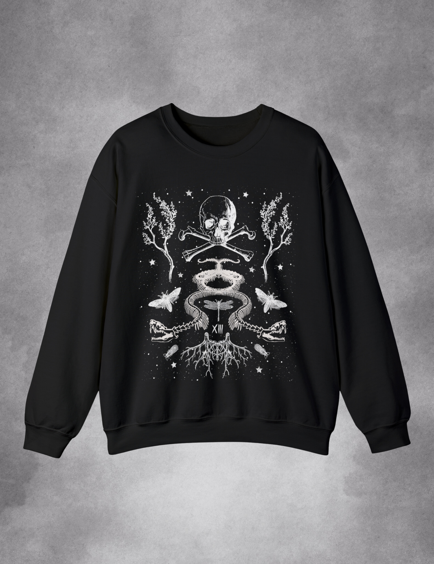 Death Tarot Card Plus Size Goth Occult Snake Sweatshirt