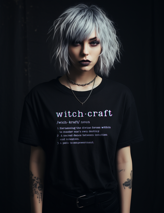 Edgy Glitch Plus Size Goth Witchcraft Definition Shirt