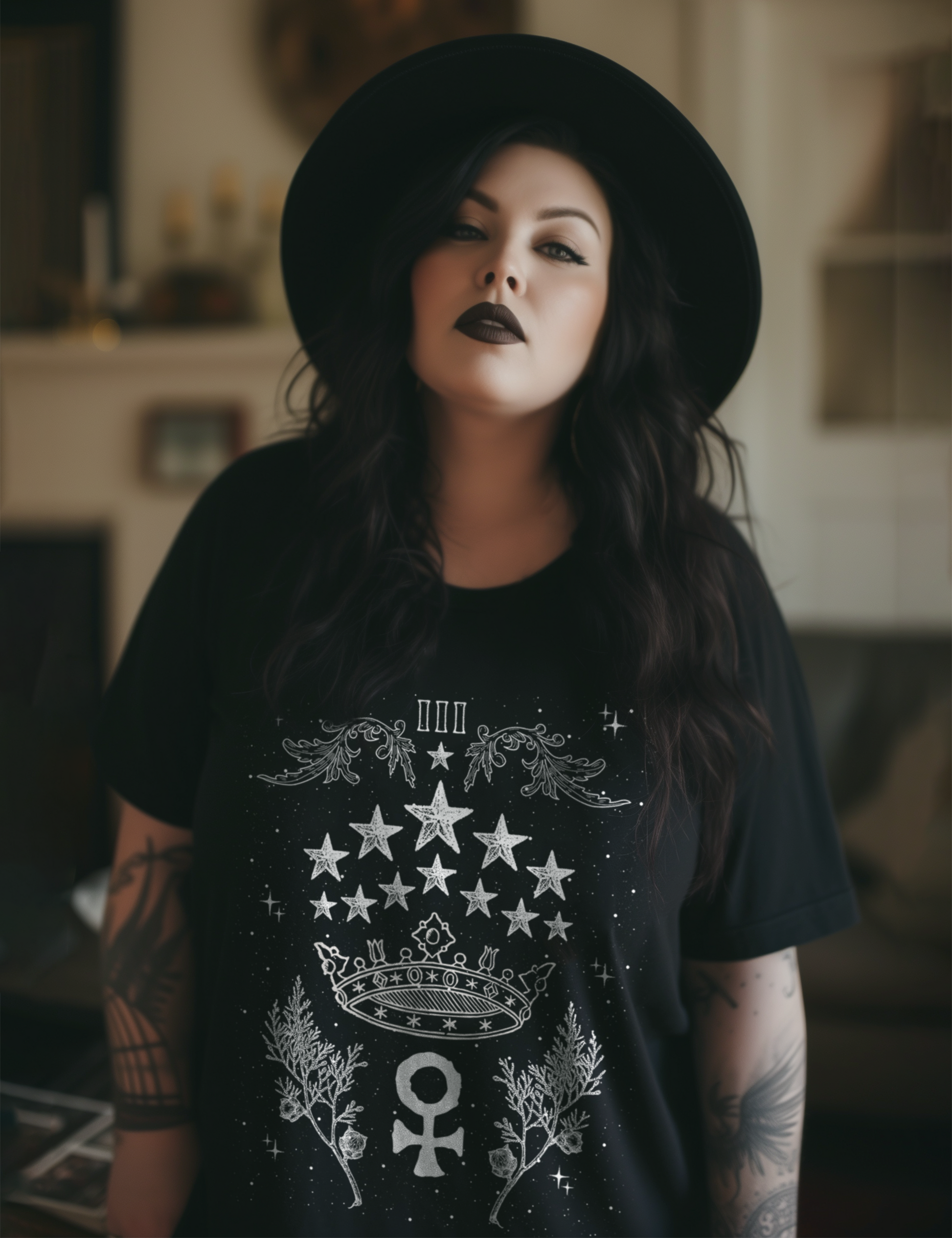 The Empress Tarot Card Plus Size Witchy Celestial Whimsigoth Mystical Clothing Shirt