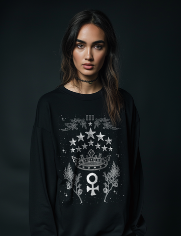 The Empress Tarot Card Whimsigoth Witchy Plus Size Goth Mystical Clothing Long Sleeve Shirt