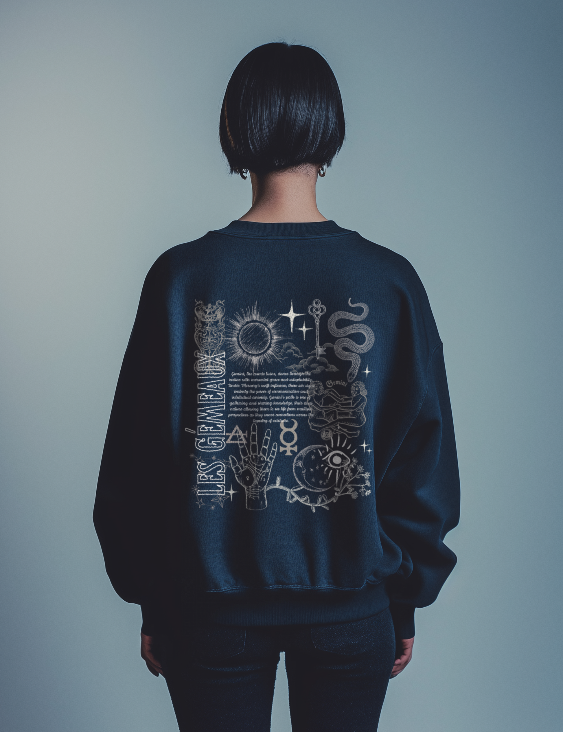 Gemini Zodiac Sign Esoteric Astrology Occult Mystical Plus Size Goth Sweatshirt