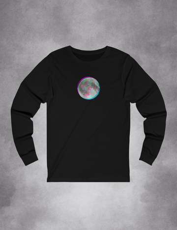 Glitch Moon Phase Edgy Plus Size Goth Witchy Long Sleeve Women's Shirt