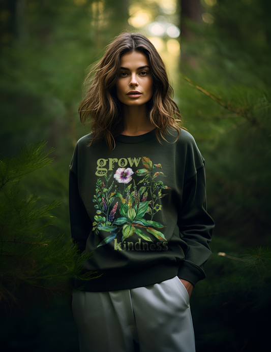 Green Witch Aesthetic Clothing Herbal Plus Size Sweatshirt
