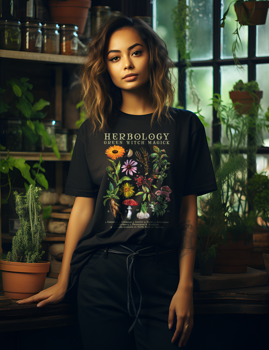 Green Witch Aesthetic Herbology Shirt