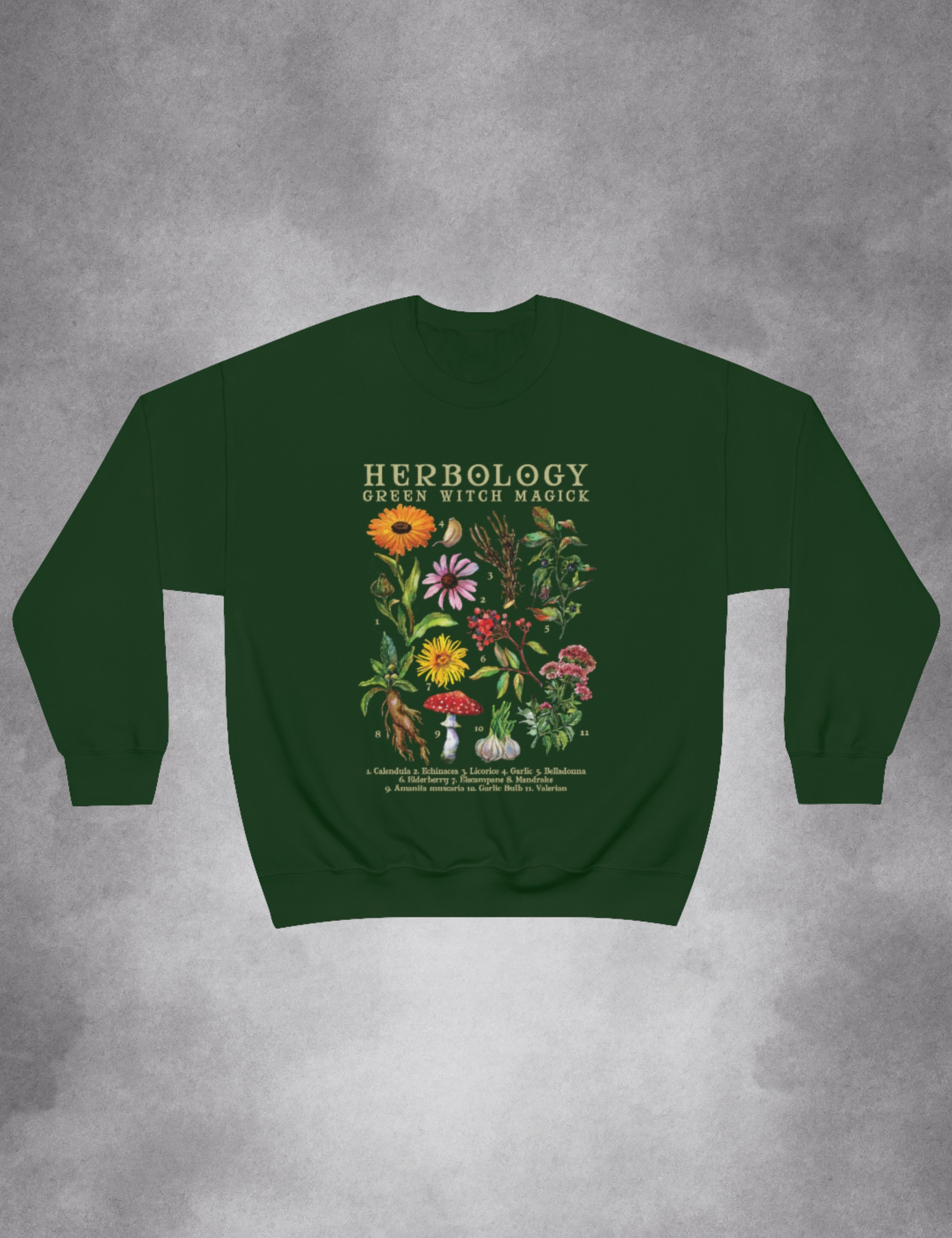 Dark Cottagecore Green Witch Aesthetic Herbology Plus Size Sweatshirt
