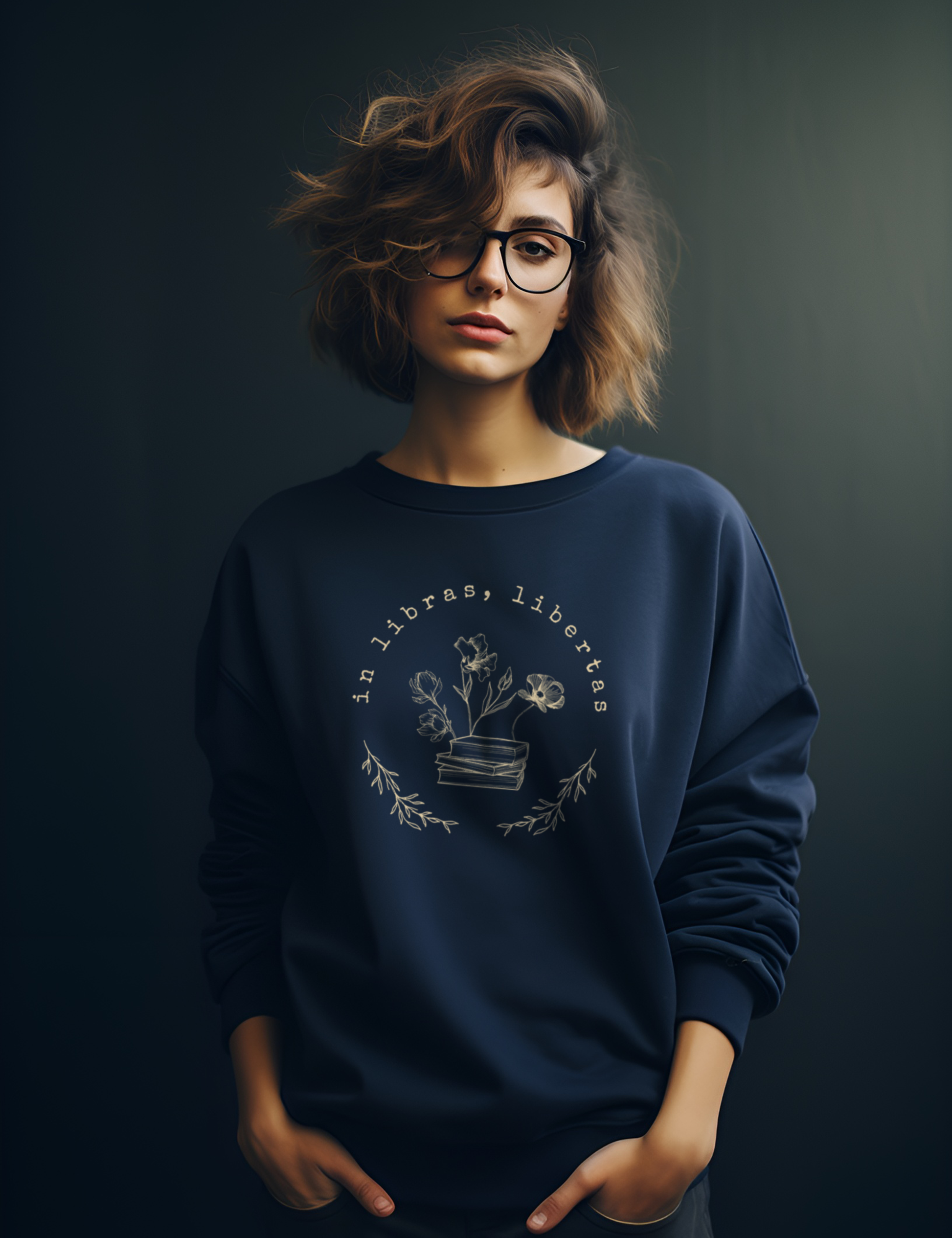 Dark Academia Aesthetic Winter Outfits In Libras Libertas Bookish Sweatshirt
