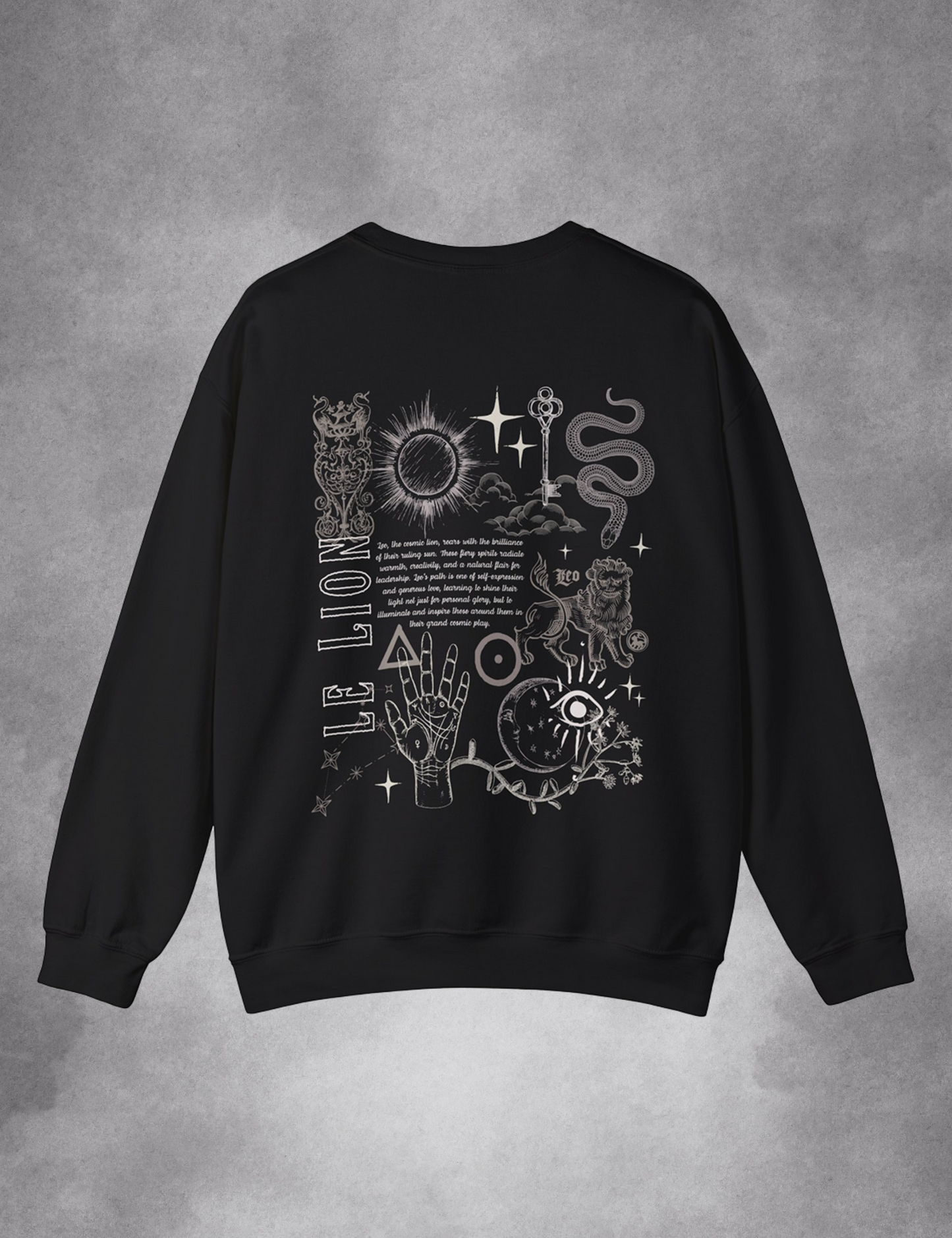 Leo Zodiac Sign Esoteric Astrology Occult Plus Size Goth Mystical Sweatshirt