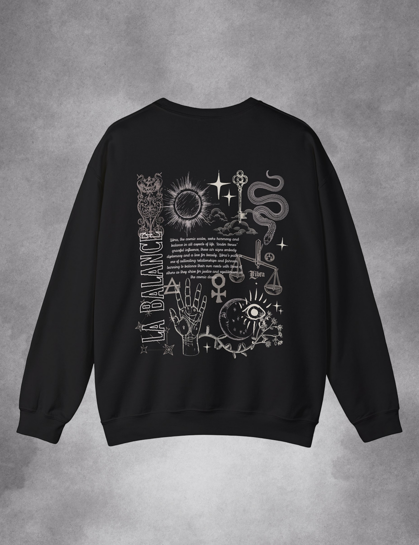 Libra Zodiac Sign Esoteric Astrology Occult Plus Size Goth Mystical Sweatshirt