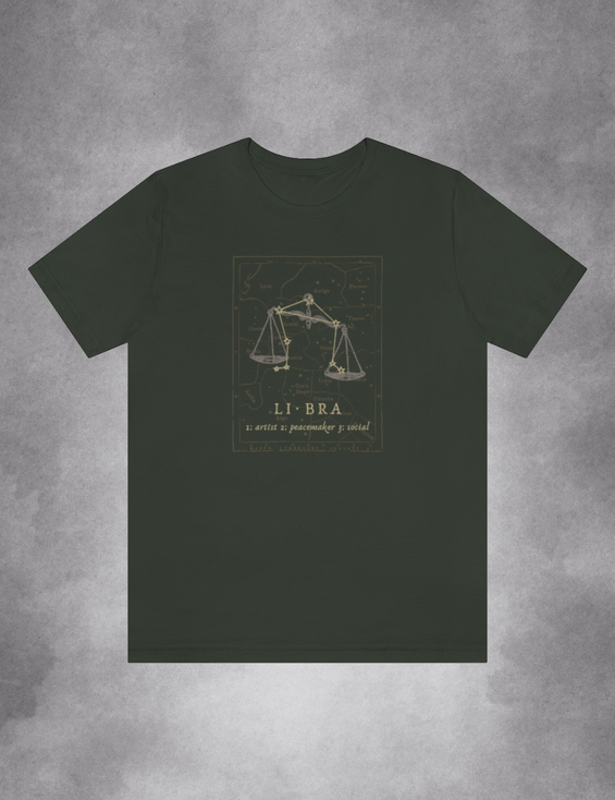 Mens Womens Dark Academia Aesthetic Outfits Libra Zodiac Shirt
