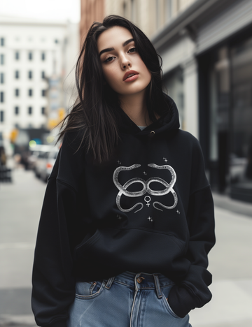 The Lovers Tarot Card Whimsigoth Snake Witchy Plus Size Mystical Hoodie