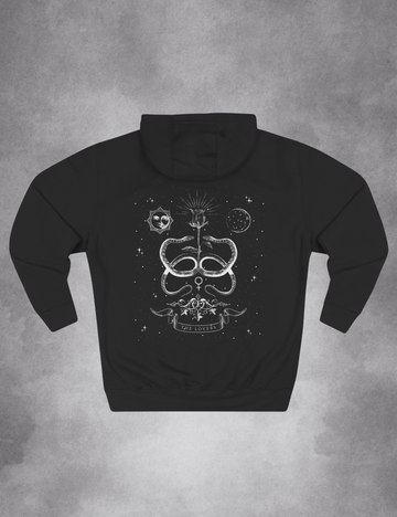 The Lovers Tarot Card Whimsigoth Snake Witchy Plus Size Mystical Hoodie