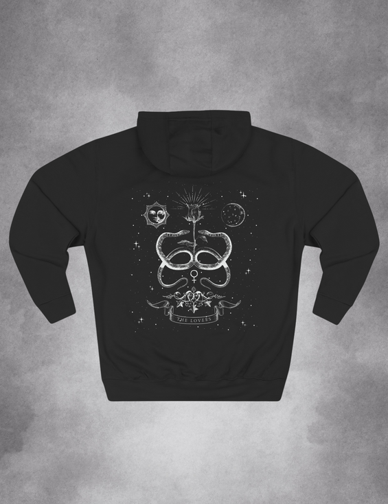 The Lovers Tarot Card Whimsigoth Snake Witchy Plus Size Mystical Hoodie