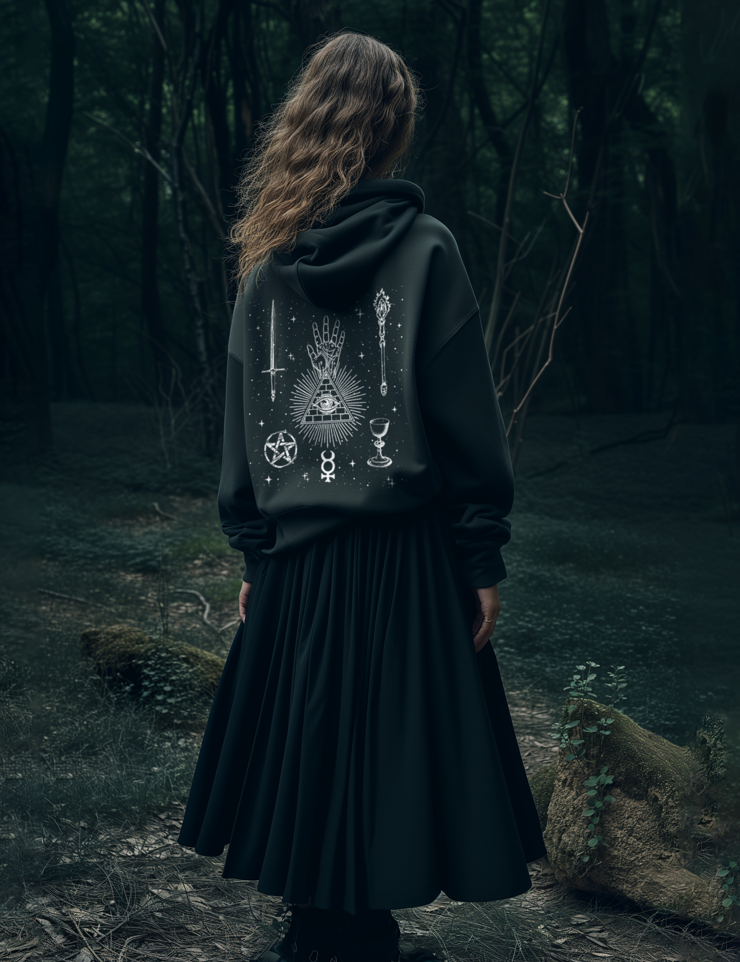 The Magician Tarot Card Whimsigoth Plus Size Goth Occult Hoodie