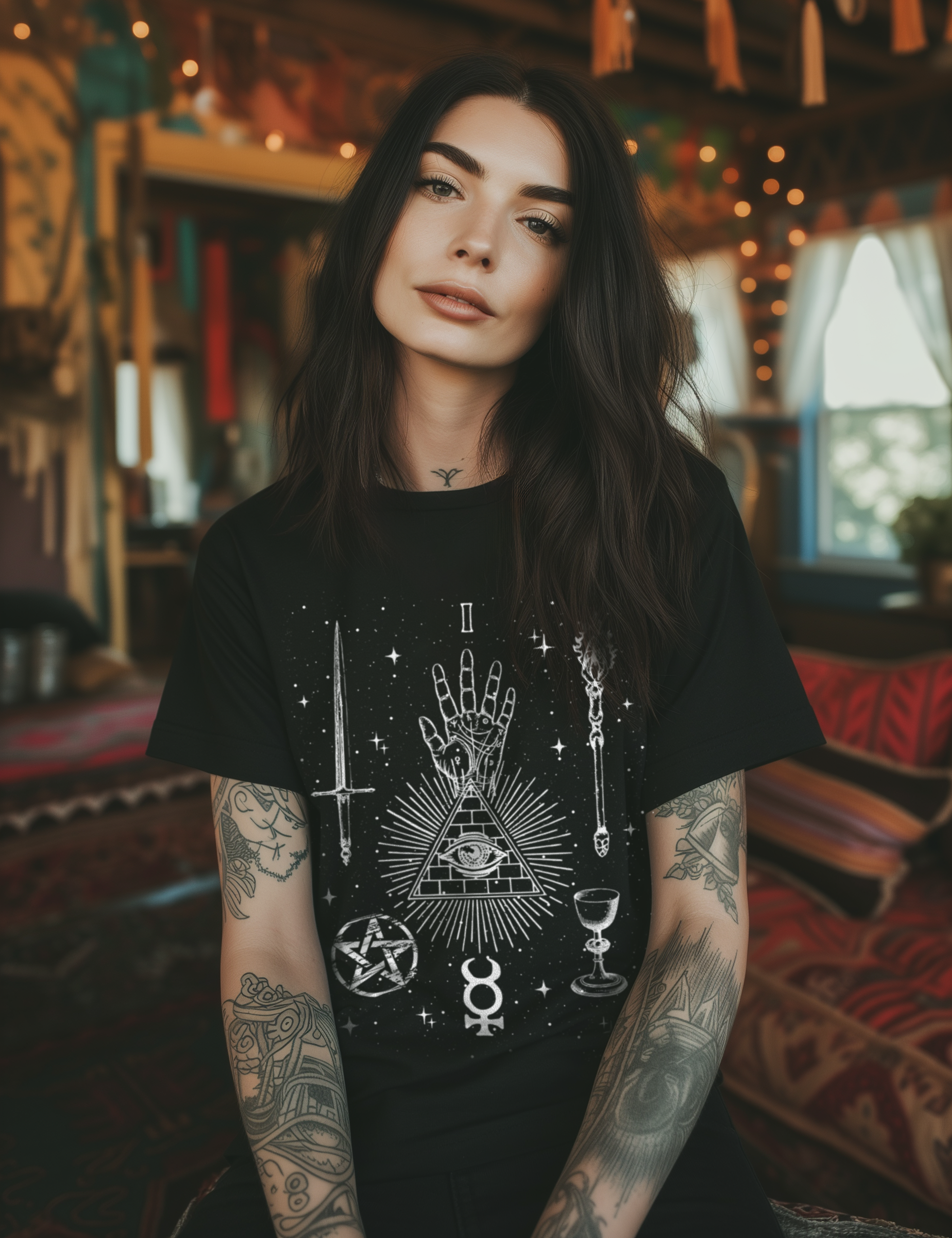 The Magician Tarot Card Whimsigoth Occult Plus Size Goth Witchy Clothing Shirt