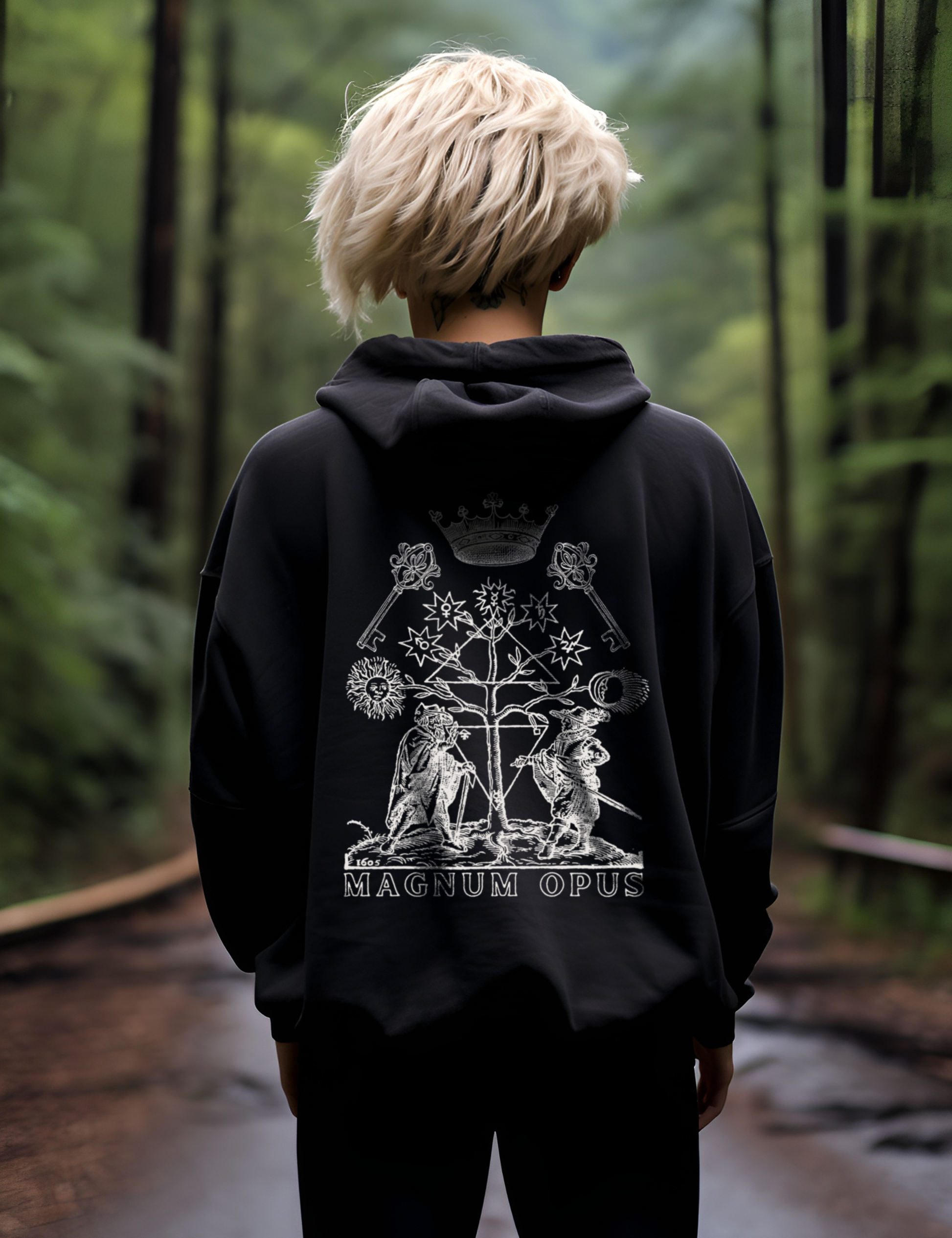 Magnum Opus Occult Alchemy Esoteric Plus Size Goth Hoodie