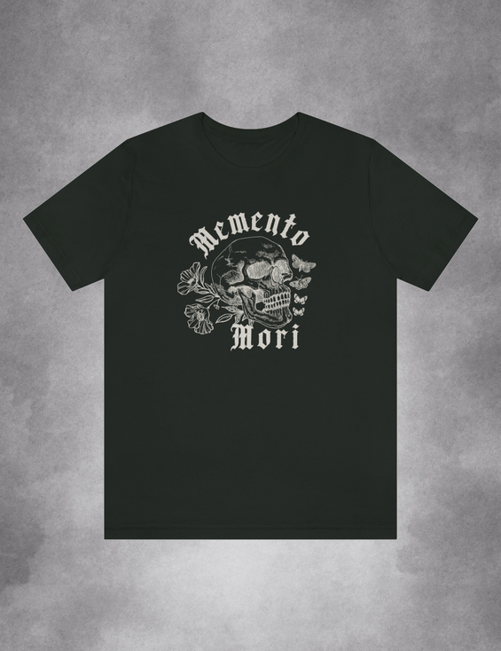 Mens Womens Dark Academia Aesthetic Outfits Memento Mori Skull Shirt