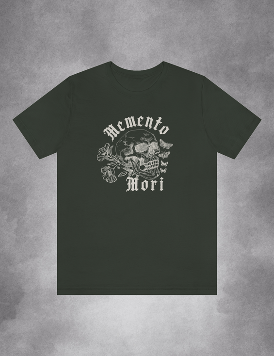 Mens Womens Dark Academia Aesthetic Outfits Memento Mori Skull Shirt