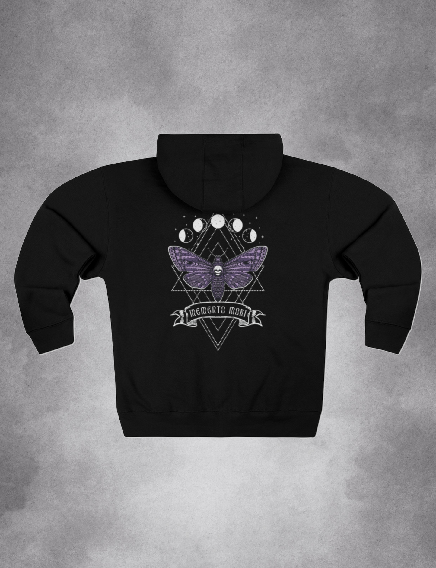 Witchy Aesthetic Clothing Memento Mori Moth Zip Up Hoodie