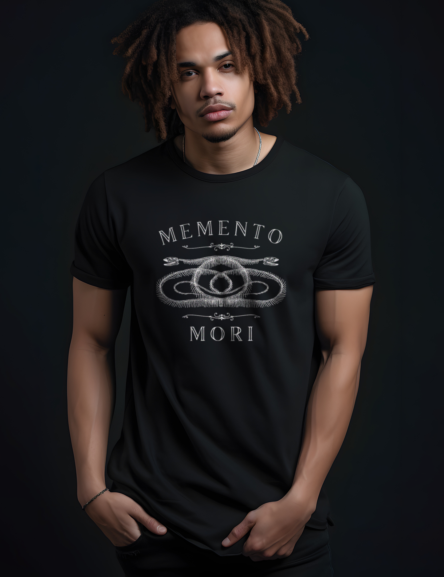 Goth Aesthetic Plus Size Clothing Memento Mori Snake Skeleton Shirt