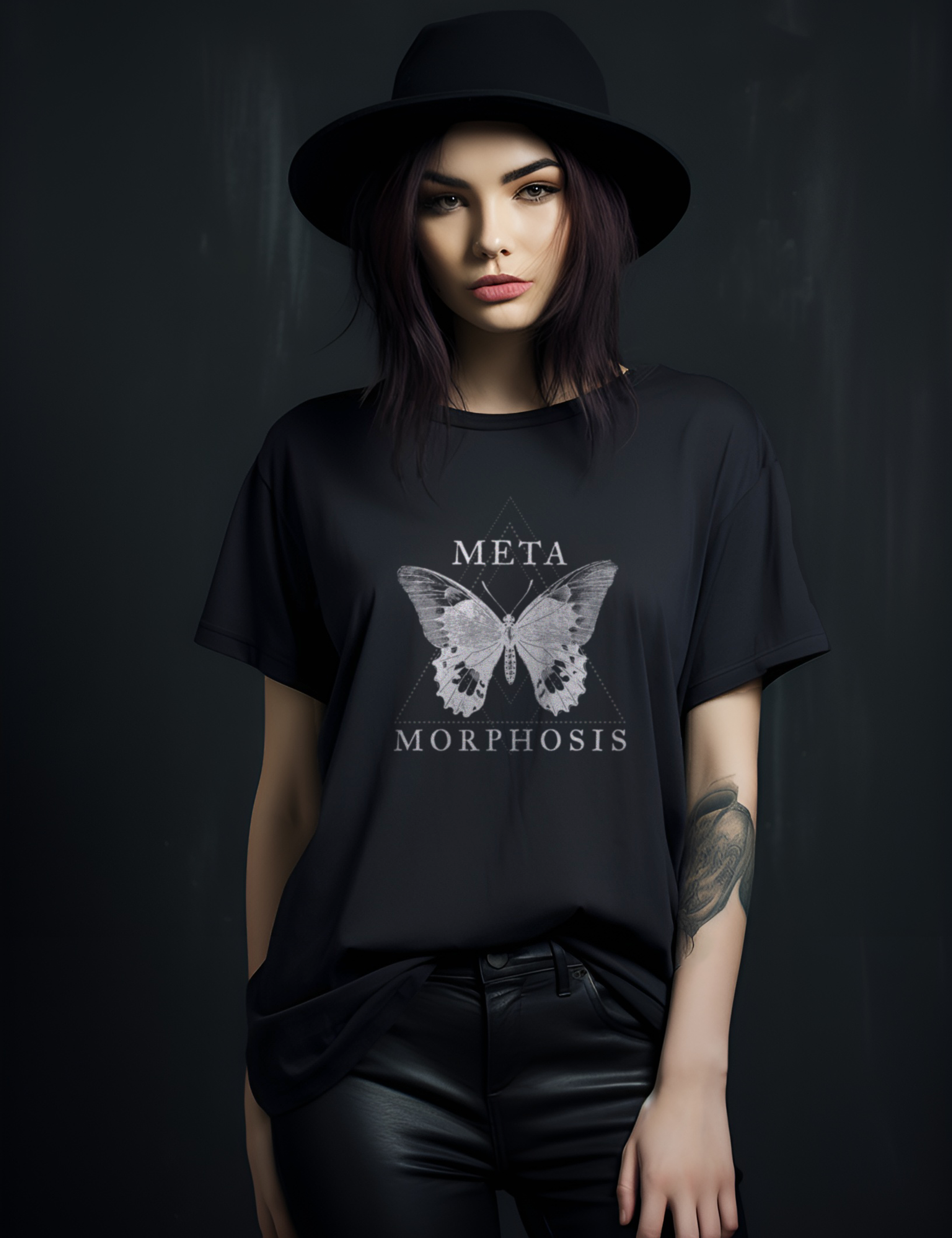 Witchy Aesthetic Plus Size Goth Butterfly Shirt